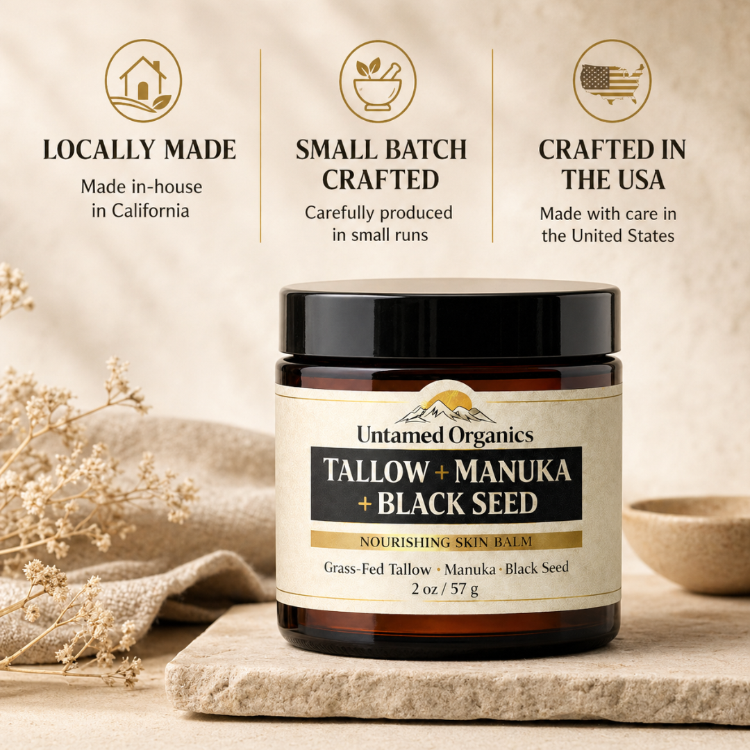 Untamed Organics Tallow, Manuka, Black Seed & Frankincense Skin Balm - grass-fed tallow skincare