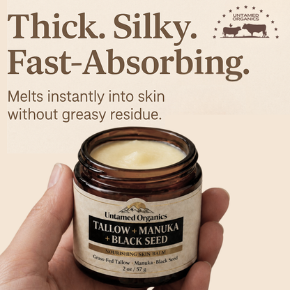Untamed Organics Tallow, Manuka, Black Seed & Frankincense Skin Balm - grass-fed tallow skincare